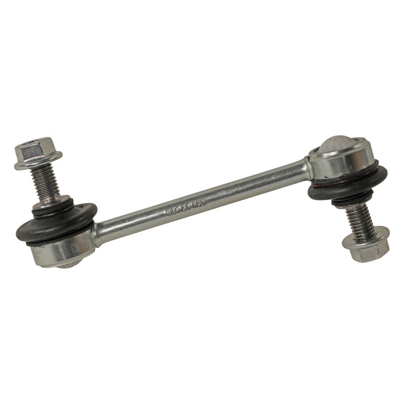 Moog rear sway bar endlink for 2011-2014 Ford Edge, close-up view showing metal construction and mounting hardware.
