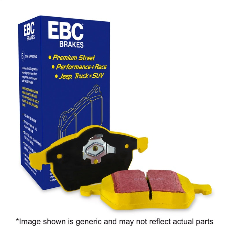 EBC Yellowstuff front brake pads for Porsche Boxster 718 2.5L Turbo, performance brake pads with iron rotors, yellow color.