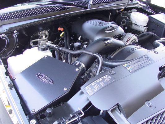 Volant cold air intake for 99-07 Silverado, Sierra, and 01-06 Cadillac Escalade V8 6.0L engine, showing the oiled filter and intake tube.