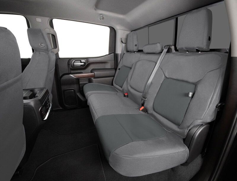 Covercraft Endura PrecisionFit second row seat covers for Toyota Grand Highlander, custom-fit fabric protection for vehicle seats.