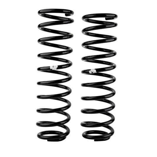 Old Man Emu ARB Jeep Wrangler JL front coilover springs set with 2-inch lift for 2018-2020 models, showing coil springs in detail.