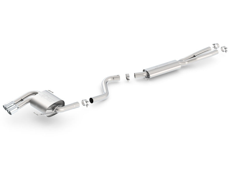 Borla catback exhaust system for BMW 328i E90 2008-2012, dual left rear exit, touring style, 2.0L RWD vehicle