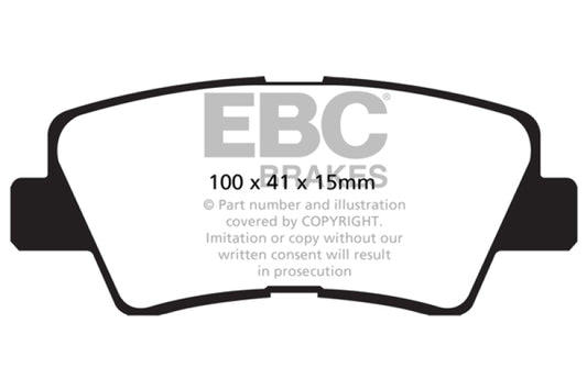 EBC Greenstuff rear brake pads for Hyundai Azera 3.3 models, performance brake pads shown in the image.