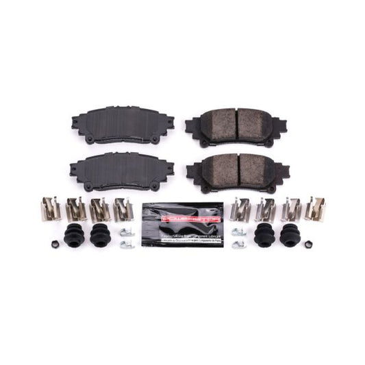 PowerStop Z23 Evolution Sport brake pads with hardware for rear of Lexus RX350 2010-2015, high-performance brake replacement.