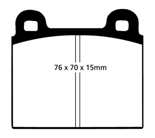 EBC Redstuff front brake pads for Alfa Romeo Montreal 2.6, high-performance brake pads with red friction material.