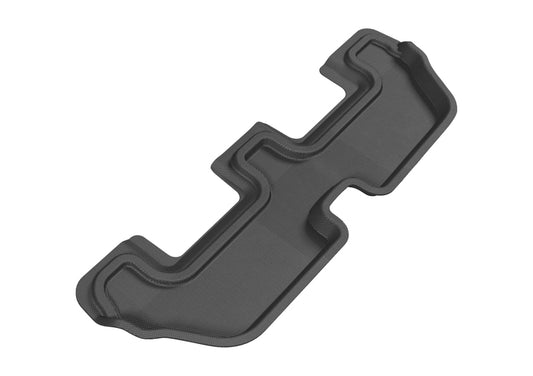 Black rubber 3D MAXpider Land Rover LR4 Kagu 3rd row floormats for 2009-2016 models, designed to fit and protect the vehicle floor.