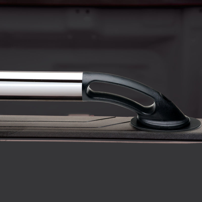 Putco nylon traditional locker rails on a 2019-2020 Chevy Silverado LD or GMC Sierra LD 1500 6.5ft bed, exterior body armor and rock rails.