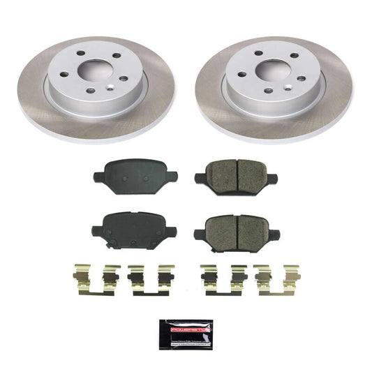 PowerStop rear semi-coated rotor kit for Chevrolet Trax 2018-2022, performance brake kit with disc rotors.