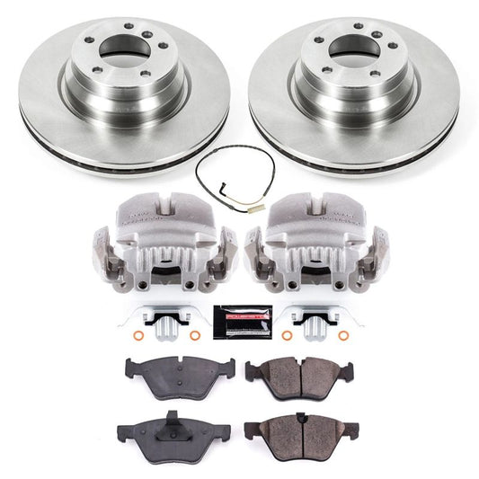 PowerStop OE front brake kit with calipers for 2006 BMW 330xi, includes brake rotors and components, automotive repair parts