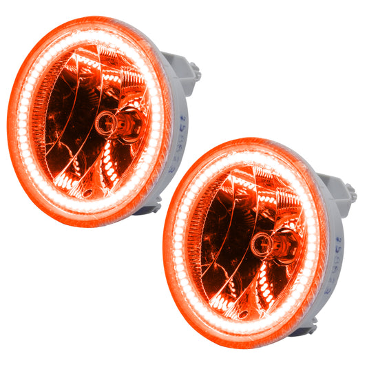 Oracle Lighting Chevrolet Avalanche LED Halo Fog Lights in amber, pre-assembled for 2007-2013 models, with bright halo rings.
