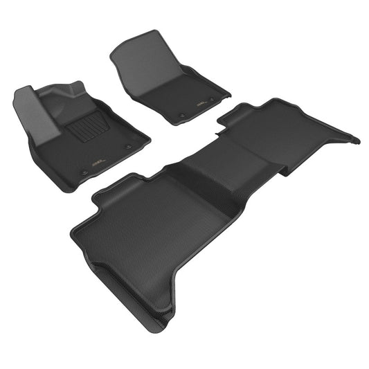Black 3D MAXpider 2022+ Toyota Tundra Crew Max rubber floor liners for 1st and 2nd row, durable automotive floor mats