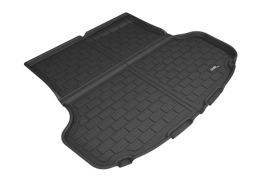 Black 3D MAXpider Kia Stinger cargo liner, 2018-2020 model, durable rubber floor mat with textured surface.
