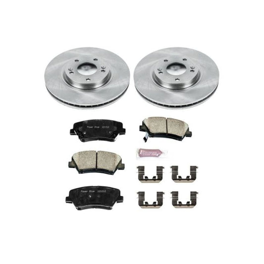 PowerStop OE front brake kit for Hyundai Veloster 2013-2015, including brake rotors and pads for reliable stopping power.