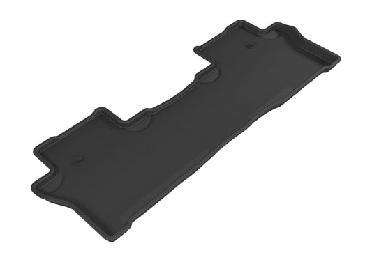 Black 3D MAXpider rubber floor mats for second row of Honda Pilot and Passport (2016-2020) with textured surface and raised edges.