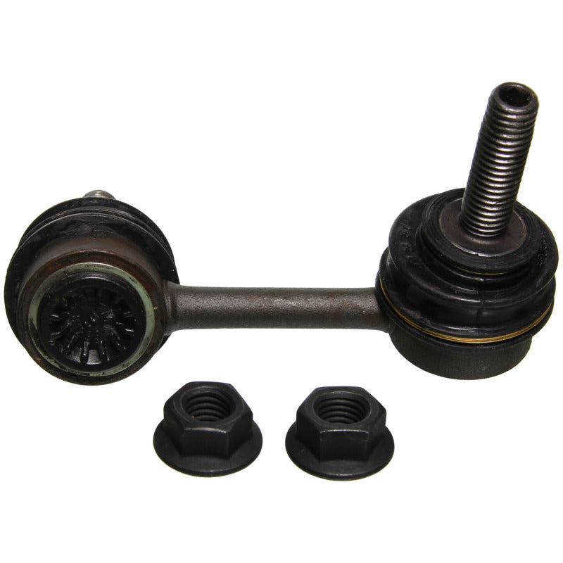 Moog 2003 Isuzu Ascender front right sway bar endlink kit showing metal components and rubber bushings for suspension stability.