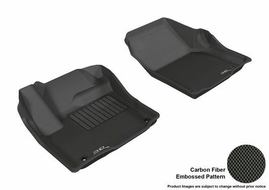 Black 3D MAXpider rubber floor mat for 2012-2020 Land Rover Range Rover Evoque first row, designed for durable protection and fit.