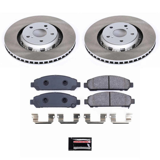 PowerStop front semi-coated brake rotor kit for 2009-2016 Toyota Venza, performance blank brake kit with ventilated rotor.