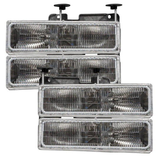 Oracle Lighting Chevrolet C10 SMD HL ColorSHIFT headlights with BC1 controller, showing illuminated multi-color LED headlight assembly.