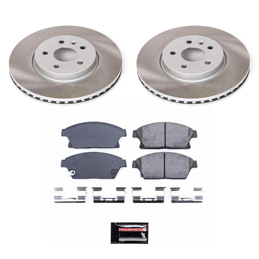 PowerStop semi-coated front brake rotor kit for Chevrolet Trax 2015-2017, performance brake components with a clean, durable finish.