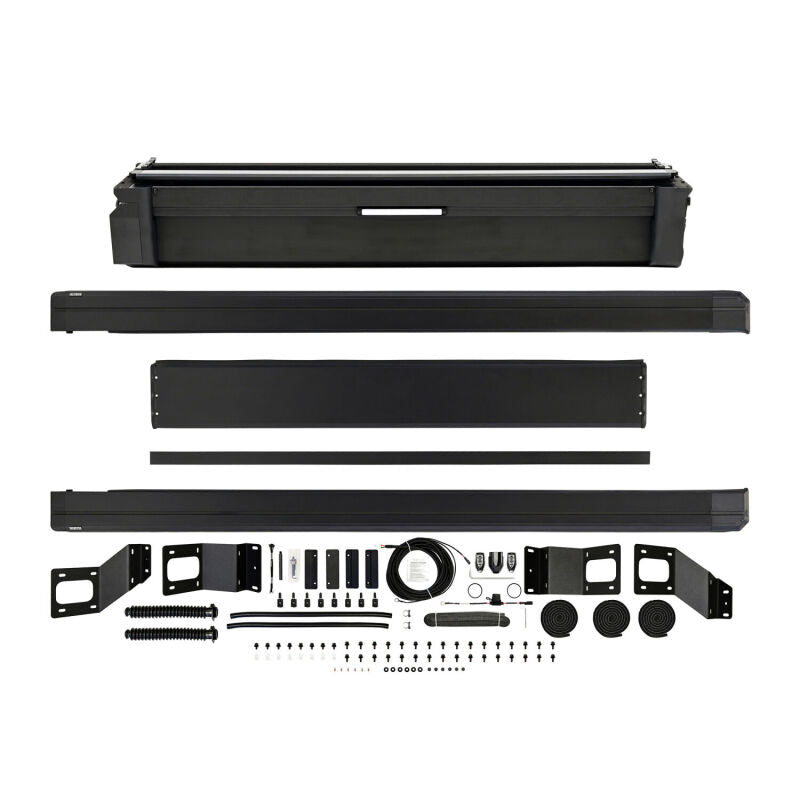 Westin retractable tonneau cover for Ford F-250/F-350 SD 6.8ft bed in black, showcasing the sleek, durable design.