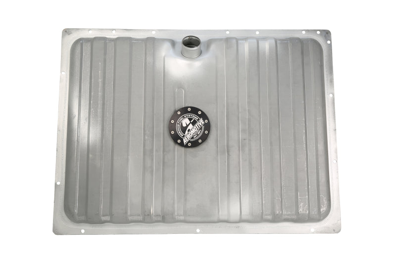 Aeromotive 64-68 Ford Mustang Stealth Gen 2 fuel tank with sleek black finish and fuel inlet port, designed for performance applications.