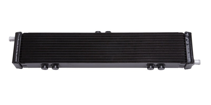 Edelbrock intercooler heat exchanger, single pass dual row, black, 22,000 Btu/hr, 26.5x5x2.62 inches, automotive cooling component