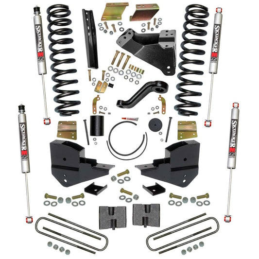 Skyjacker 6-inch lift kit for 2023 Ford F250 4WD gas truck, showing suspension components and installation setup.