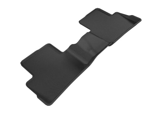 Black 3D MAXpider Kagu 2nd row rubber floor mats for Nissan Rogue Sport 2017-2019, featuring textured surface and custom fit.