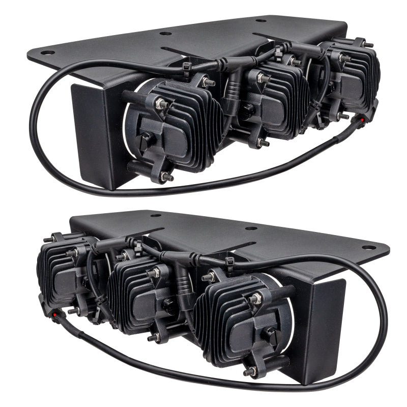 Oracle Lighting triple LED fog light kit for 2021-2022 Ford Bronco with steel bumper, featuring white LED fog lights.