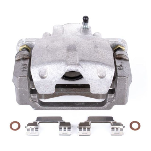 PowerStop rear left OE brake caliper with bracket for 2004-2009 Cadillac SRX, showing detailed view of caliper and mounting hardware.
