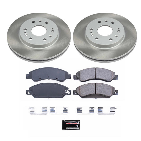 PowerStop front semi-coated brake rotor kit for 2007 GMC Yukon XL 1500, performance brake replacement with high-quality rotors.