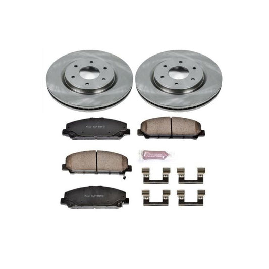 PowerStop OE brake kit for 2006-2007 Infiniti QX56 front, includes brake rotors and pads, automotive brake repair components.
