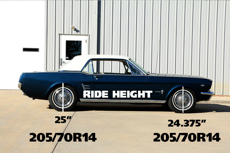Ridetech Ford Mustang 1964-66 Small Block StreetGRIP lowering front coil springs dual rate pair on a white background.