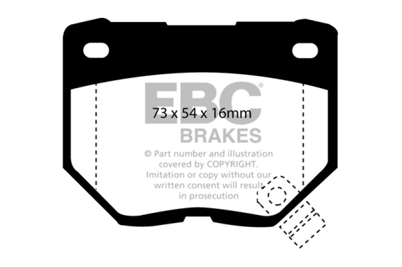 EBC Redstuff rear brake pads for Nissan Skyline R32 2.6 Twin Turbo GT-R, performance brake pads with red friction material