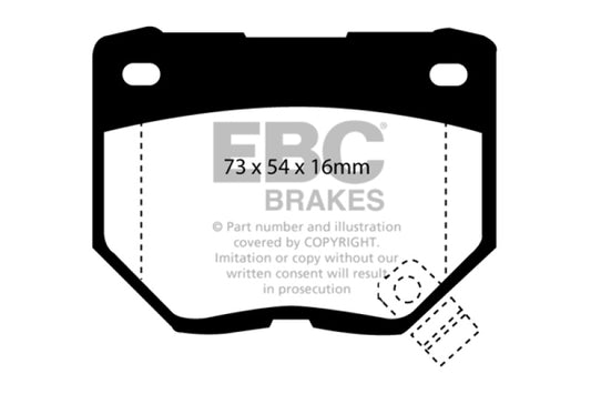 EBC Redstuff rear brake pads for Nissan Skyline R32 2.6 Twin Turbo GT-R, performance brake pads with red friction material