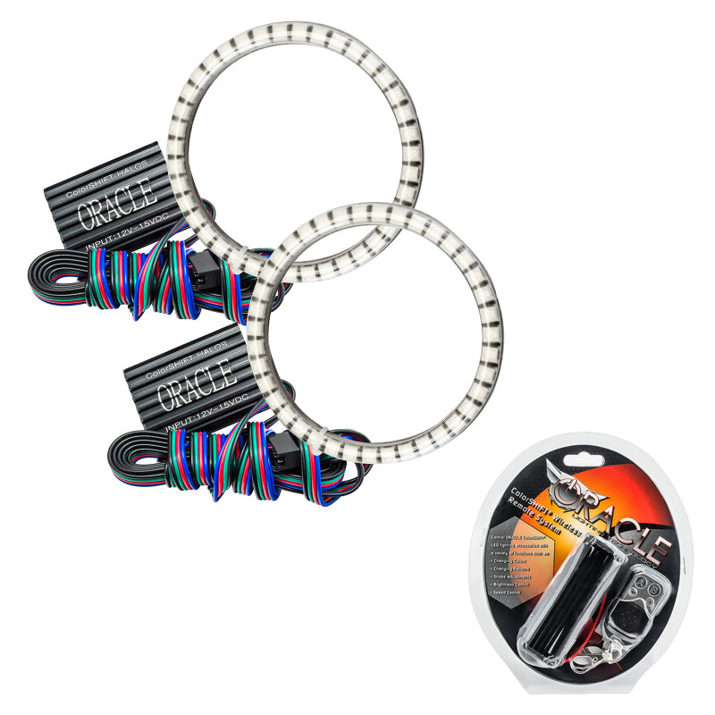 Oracle Lighting Can-Am Spyder 2008-2010 LED Halo Kit with ColorSHIFT headlights showing vibrant illuminated rings