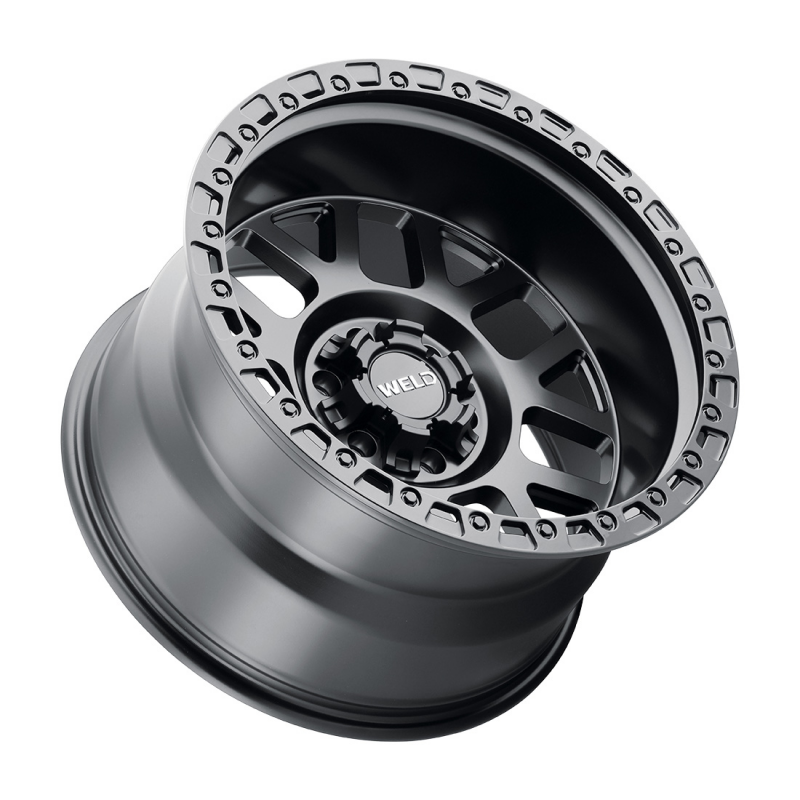 Weld Cinch 20x9 satin black cast wheel, 6x135 bolt pattern, 5.75 inch backspacing, 106.1mm hub bore, for off-road vehicles.