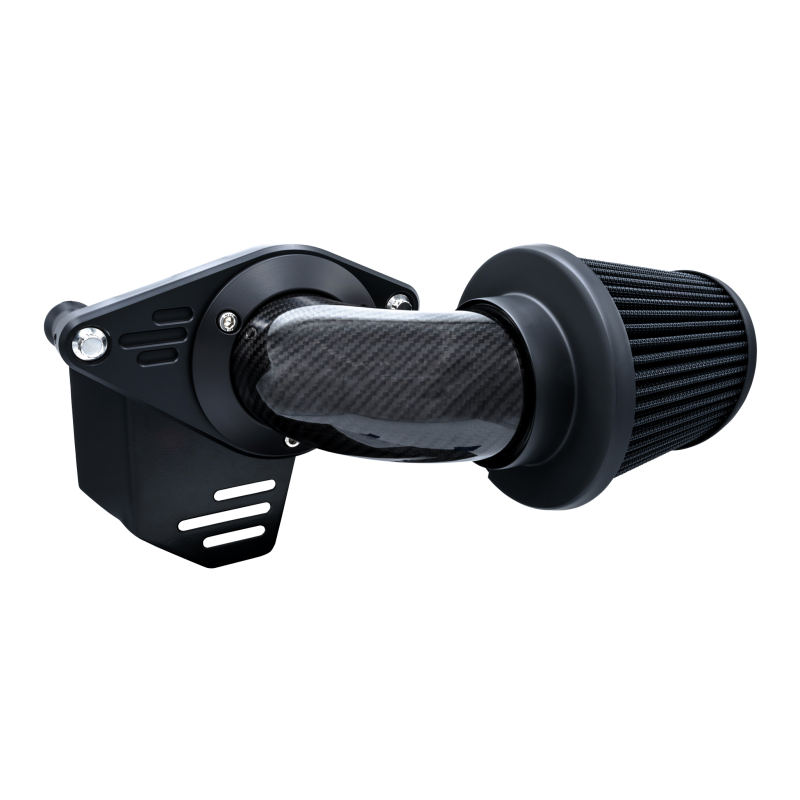 Vance & Hines Falcon Air Intake for Harley-Davidson Touring 24-25, woven carbon short ram air intake on motorcycle engine