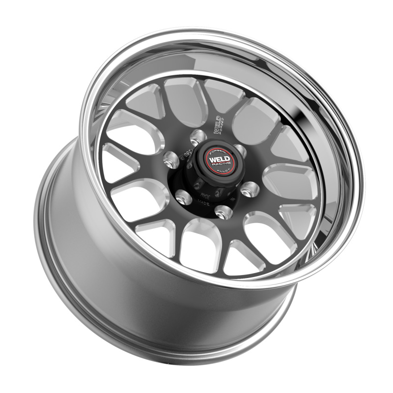Weld S77 HD forged wheel with 20x8.5 inch black center and polished shell, 6x139.7 bolt pattern, non-BL design