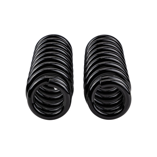 Front coilover spring for Toyota Prado 150 by Old Man Emu, showing a close-up of the ARB / OME coil spring in black.