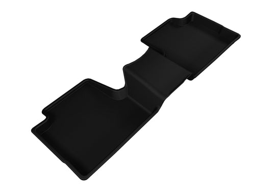 Black 3D MAXpider Kagu 2nd row rubber floor mats for Jeep Cherokee 2014-2020, featuring textured surface and custom fit.