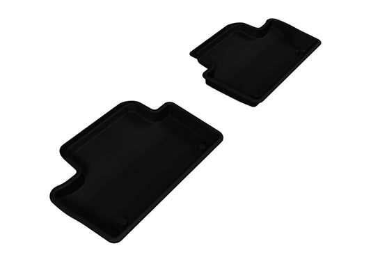 Black 3D MAXpider rubber floor mats for 2010-2017 Volvo XC60 Kagu second row, showing textured surface and fitment.