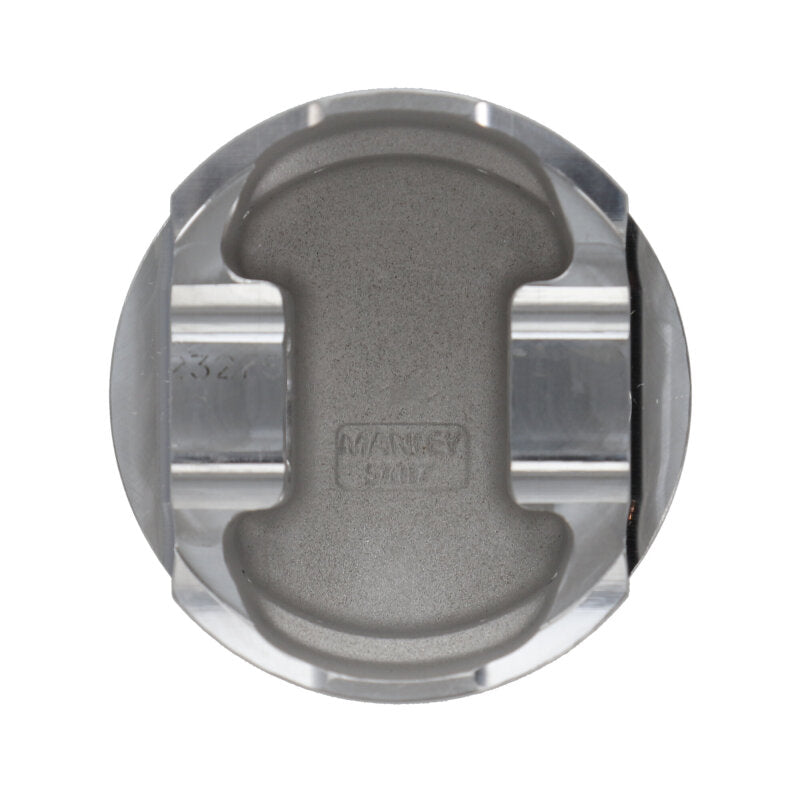 Manley Performance forged Mitsubishi 2.0L 4G63 piston set with 85mm bore and 1.375in compression height, includes -8.00cc pistons.