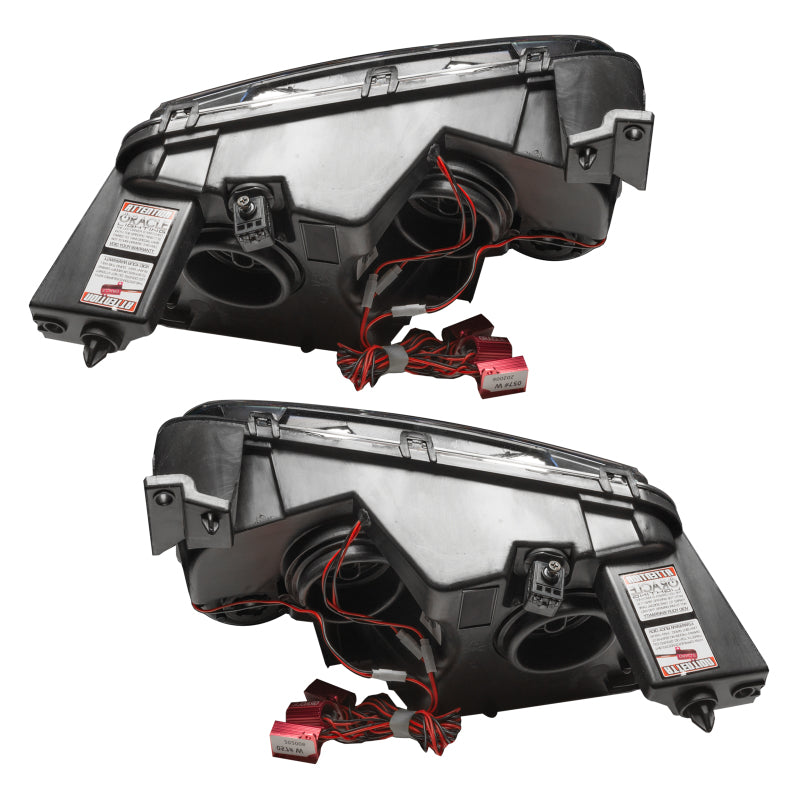 Oracle Dodge Charger 05-10 headlights with color-changing triple halo SMD LEDs, non-HID headlight assembly for customized style.