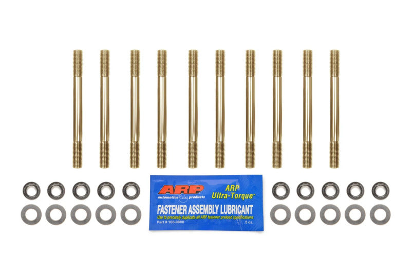 ARP Mitsubishi Lancer EVO 8/9 4G63 7-Bolt L19 Head Stud and Bolt Kit installed on engine block.