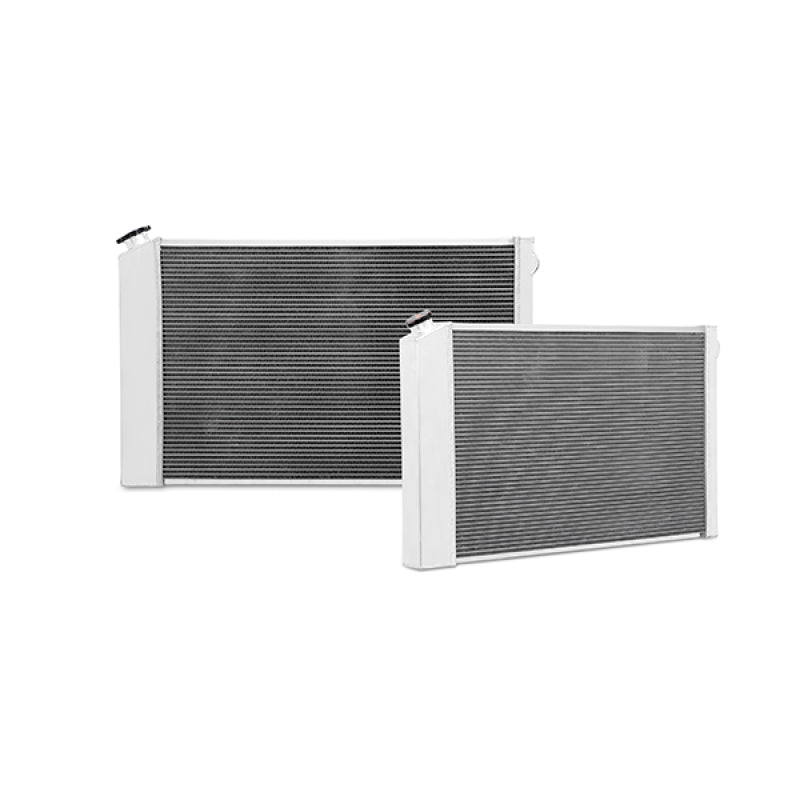 Mishimoto aluminum radiator for 78-86 GM C/K trucks, X-Line performance cooling system, with visible fins and mounting points