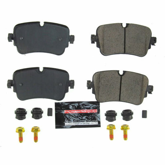 PowerStop Z23 Evolution Sport rear brake pads for 2017-2019 Audi Q7 with hardware, performance brake pads shown.