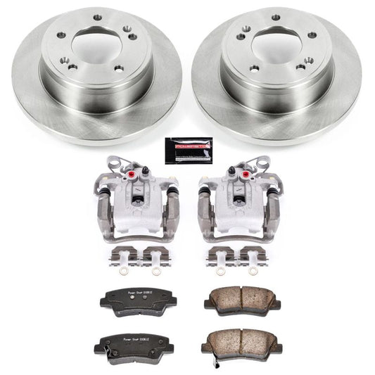 PowerStop rear brake kit with calipers for Hyundai Elantra 2011-2019, OE-style brake components, auto specialty design