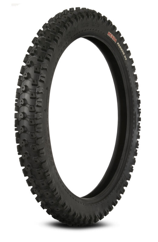 Kenda K772 Parker DT off-road motorcycle front tire, 80/100-21 size, rugged tread for trail riding and off-road adventures.