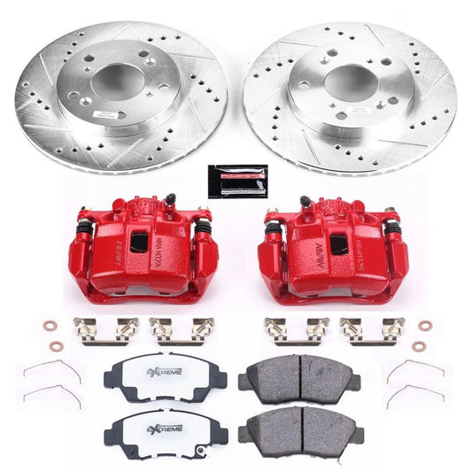 PowerStop Z26 Street Warrior brake kit with front calipers for 2013-2015 Acura ILX, high-performance brake system with rotors and calipers.